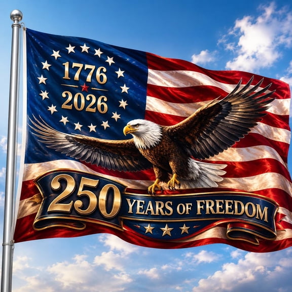 American Flag 1776 2026 Flag, Patriotic Eagle Outdoor Decor, 250 Years Of Freedom USA Porch Flag Decor 12x18 POLE NOT INCLUDED Garden Flag
