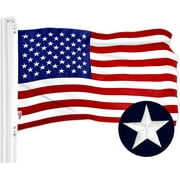 American Flag - 1x1.5 Strong Like Americans - Embroidered Stars - Sewn Stripes - 1 x 1.5 ft
