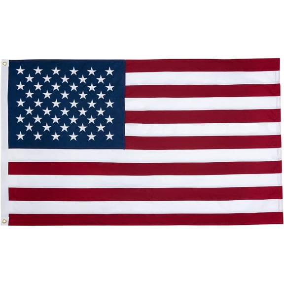 American Flag 2.5x4ft: Longest Lasting US Flag, Durable Nylon, Embroidered Stars, Sewn Stripes, Brass Grommets, UV Protection Perfect for Outdoors!