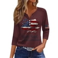 thumbnail image 1 of 250 Years American Flag 250th Anniversary USA T-Shirt 1776-2026 3/4 Length Sleeve Button Down Patriotic Shirts, 1 of 3
