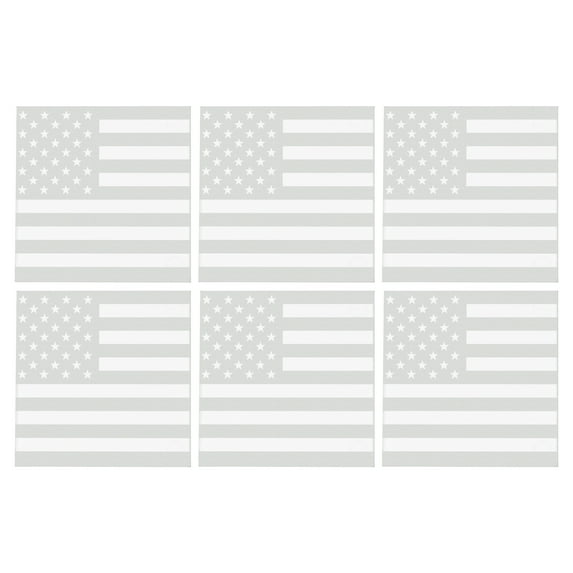 American Flag 3.5" Etched Glass Coasters by DCM Solutions (Inverted Etch, 6 count)