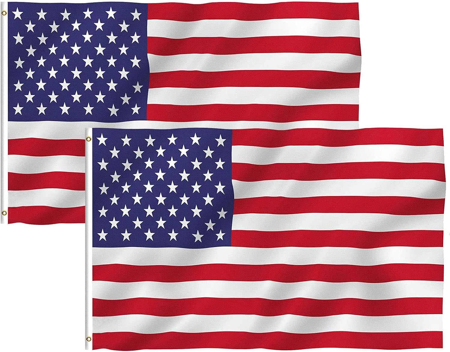 3x5 Ft American Flag Set with Durable Brass Grommets