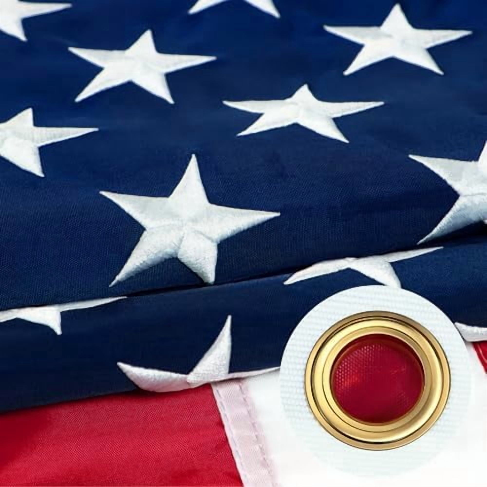 American Flag 3x5 FT American Flags for Outside | USA Flag 3 X 5 Heavy Duty Outdoor US Flags with Embroidered Stars, Sewn Stripes, Thick Spun Polyester Vivid Color UV & Fade Resistant, Brass Grommets