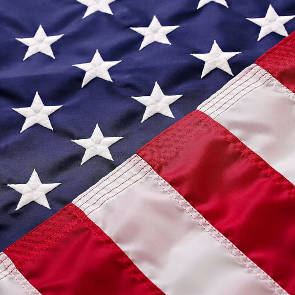 3x5 ft American Flag - Premium US Flag Luxury Embroidered Stars Sewn Stripes, Heavy-Duty 210D Nylon Outdoor Flag with Brass Grommets for Home and Garden