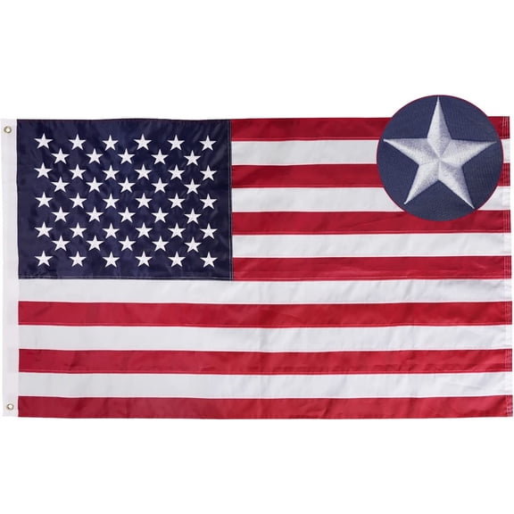 American Flag 3x5 - Premium Large US Flag 3x5 ft. Embroidered Stars and Sewn Stripes - Display with Pride