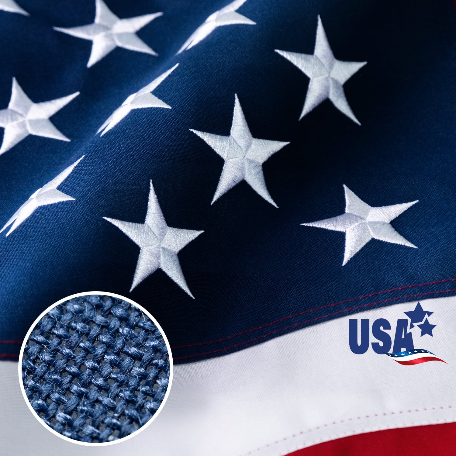 American Flag 3x5 ft Deluxe Super Tough Series Spun Polyester, US USA Flag with Embroidered Stars, Sewn Stripes