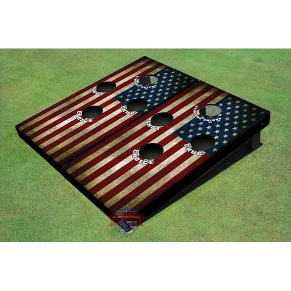 American Flag 4 Hole Cornhole Board set