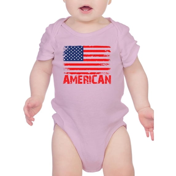 American Flag 4Th Of July. Bodysuit Infant -Image by Shutterstock, 18 Months
