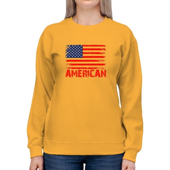 American Flag 4Th Of July. Sweatshirt Women -Image by Shutterstock, Female Medium