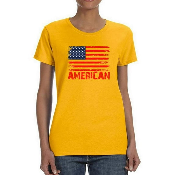 American Flag 4Th Of July. T-Shirt Women -Image by Shutterstock, Female XX-Large