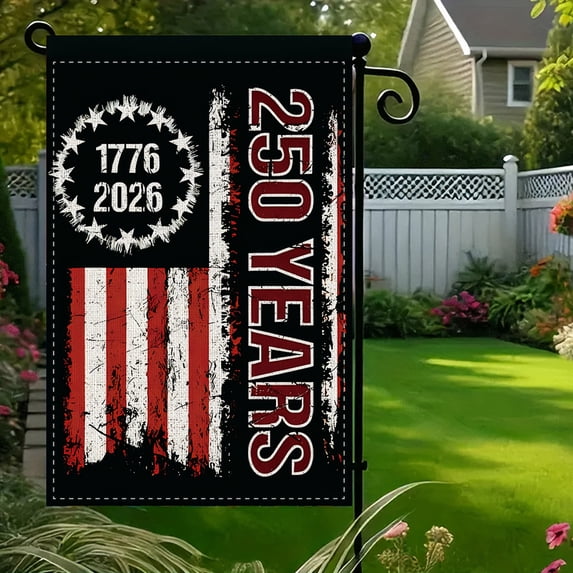 American Flag, 4th of July Patriotic Garden Flags for Outside, Small Burlap Holiday Independence Day Memorial Day Garden Flag Fourth of July Decorations Outdoor Yard Lawn Flags, 18x12" Style-4