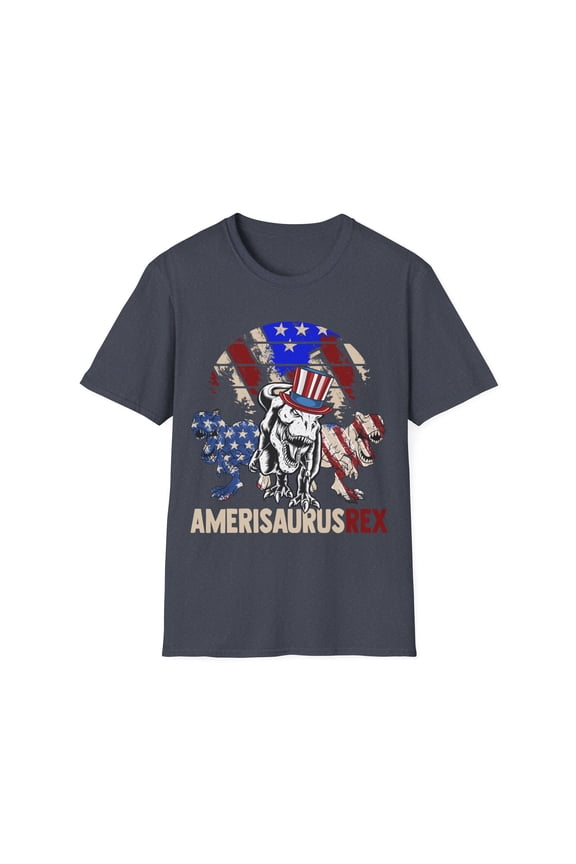 American Flag 4th of July T Rex Dinosaur Amerisaurus Rex Art T-Shirt