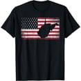 thumbnail image 1 of American Flag 4th of July West Virginia WV Vintage Men Women T-Shirt, 1 of 4