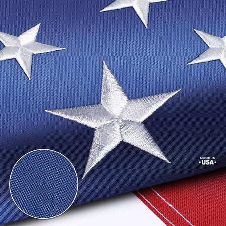 American Flag 4x6 FT Outdoor Heavy Duty 100% in USA, USA Flag 4x6 FT, Sturdy American Flags 4x6 for Outside Longest Lasting, Fade Resistant US Flag with Embroidered Stars, Brass Grommets, Sewn Strxe