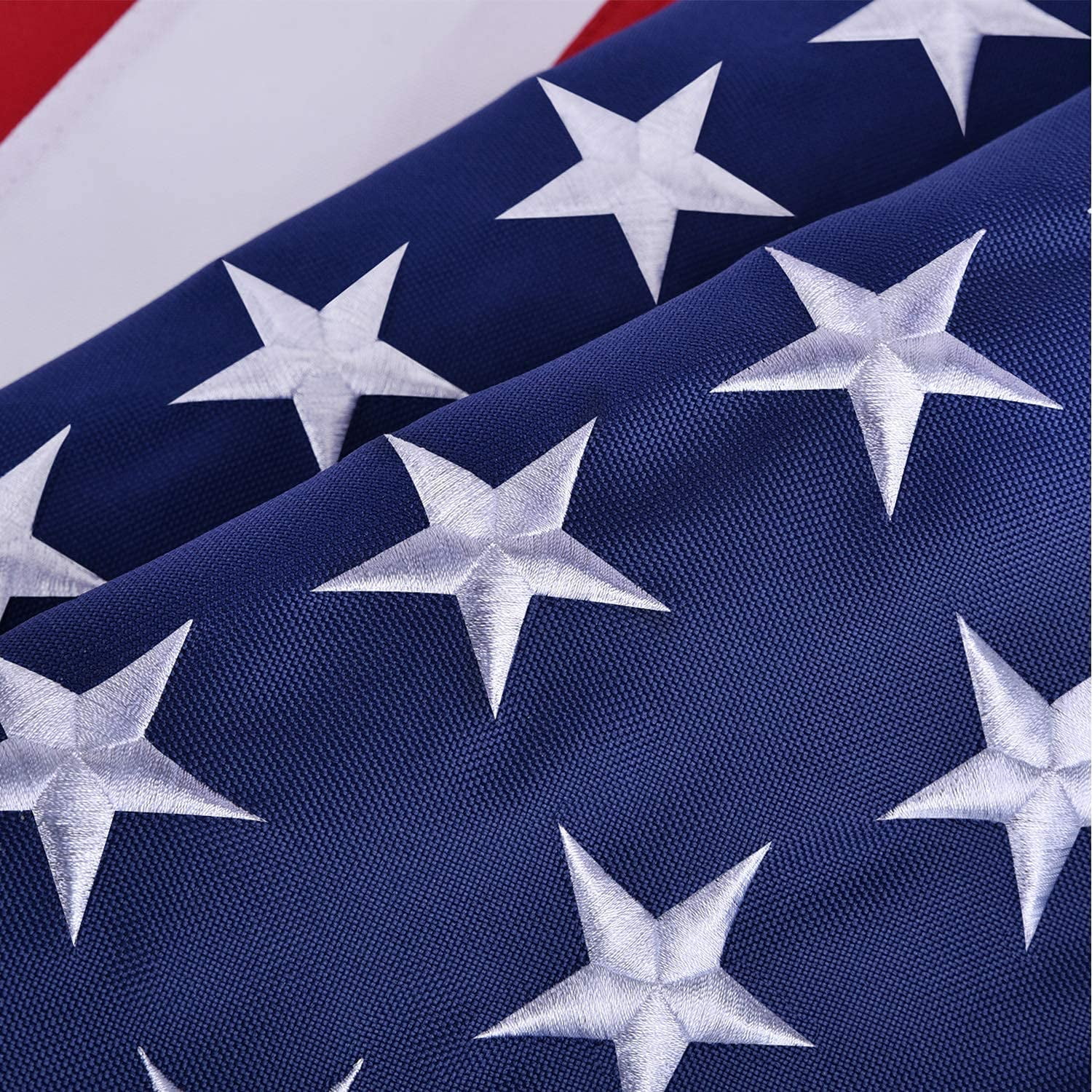 Samerd 5x8 ft Nylon Outdoor American Flag with Embroidered Stars, Sewn Stripes, Brass Grommets, UV Resistant
