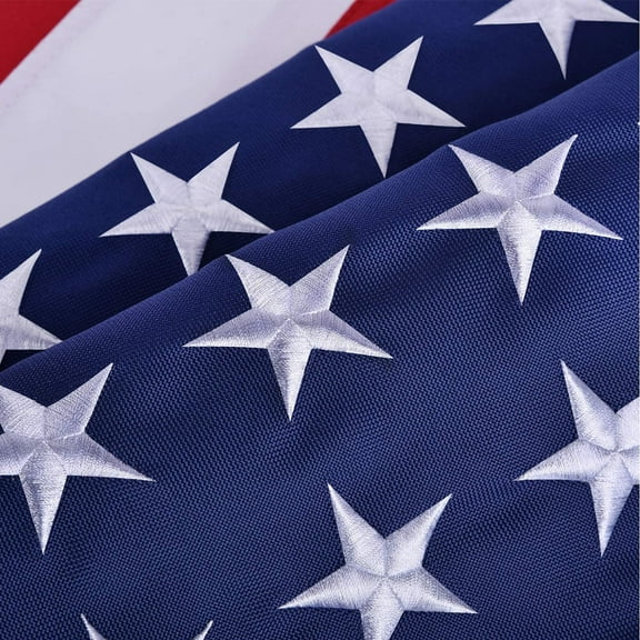 American Flag 5x8 ft Outdoor Heavy Duty Embroidered Stars USA Flag Sewn Stripes Fade Resistance Brass Grommets All Weather UV