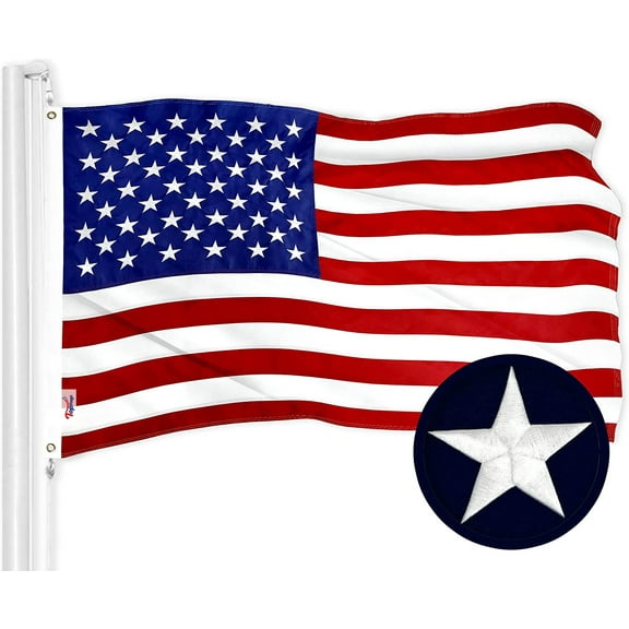 American Flag - 6x10 Strong Like Americans - Embroidered Stars - Sewn Stripes - 6' x 10' ft