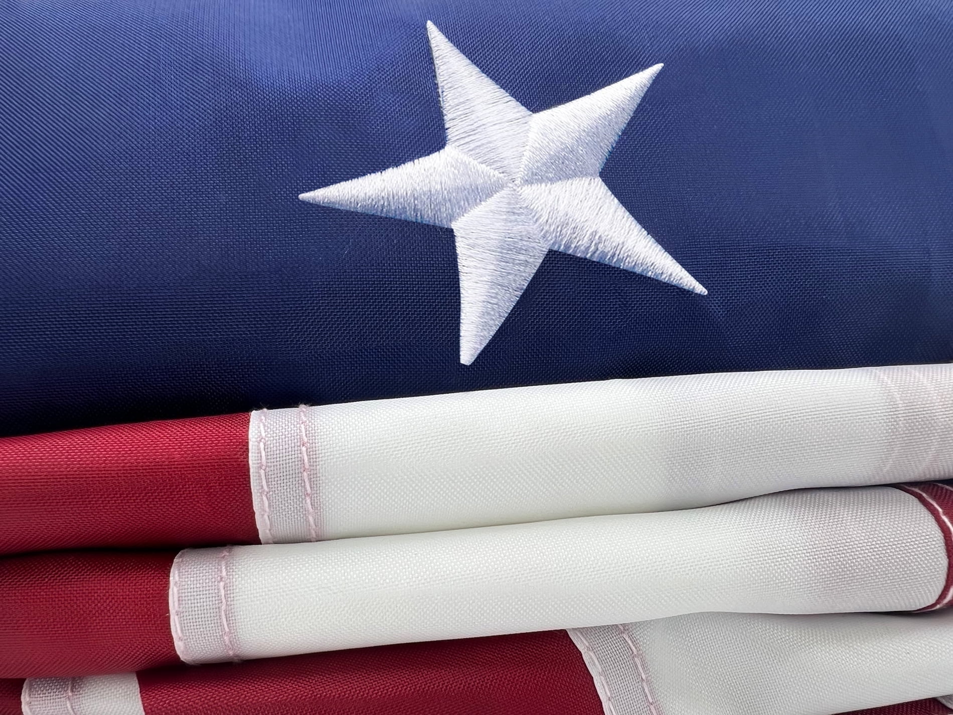 American Flag 6x10 ft. Sewn Stripes, Embroidered Stars and Brass Grommets - Oxford Nylon Flag US Flag for Indoors / Outdoor by Shop72