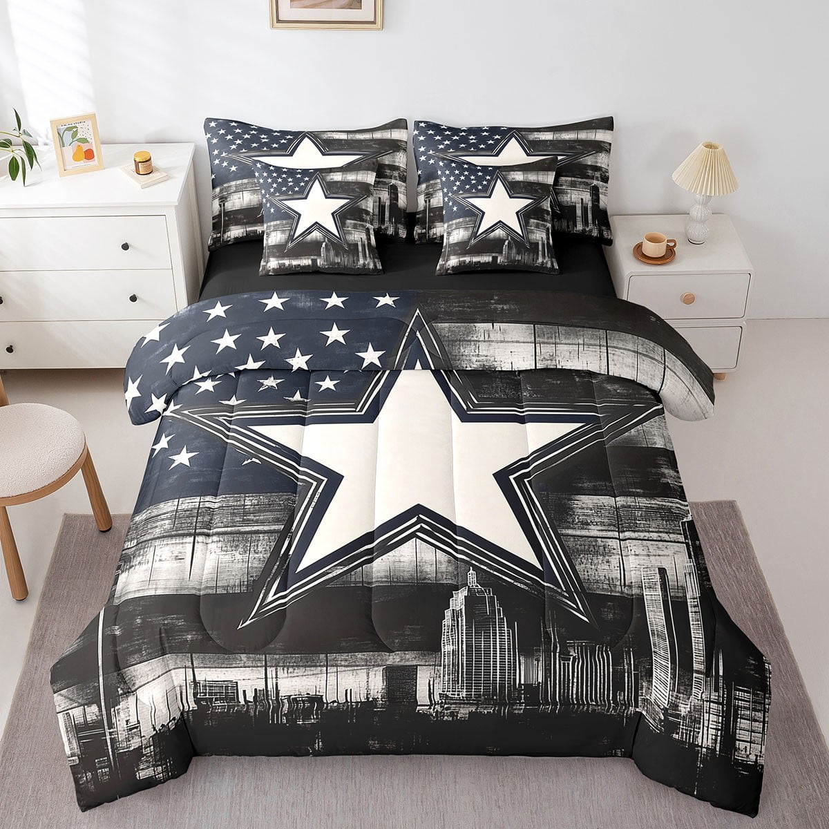 american-flag-7pcs-comforter-set-twin-size-western-star-print-bedding