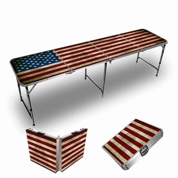 American Flag 8ft Tailgate Table