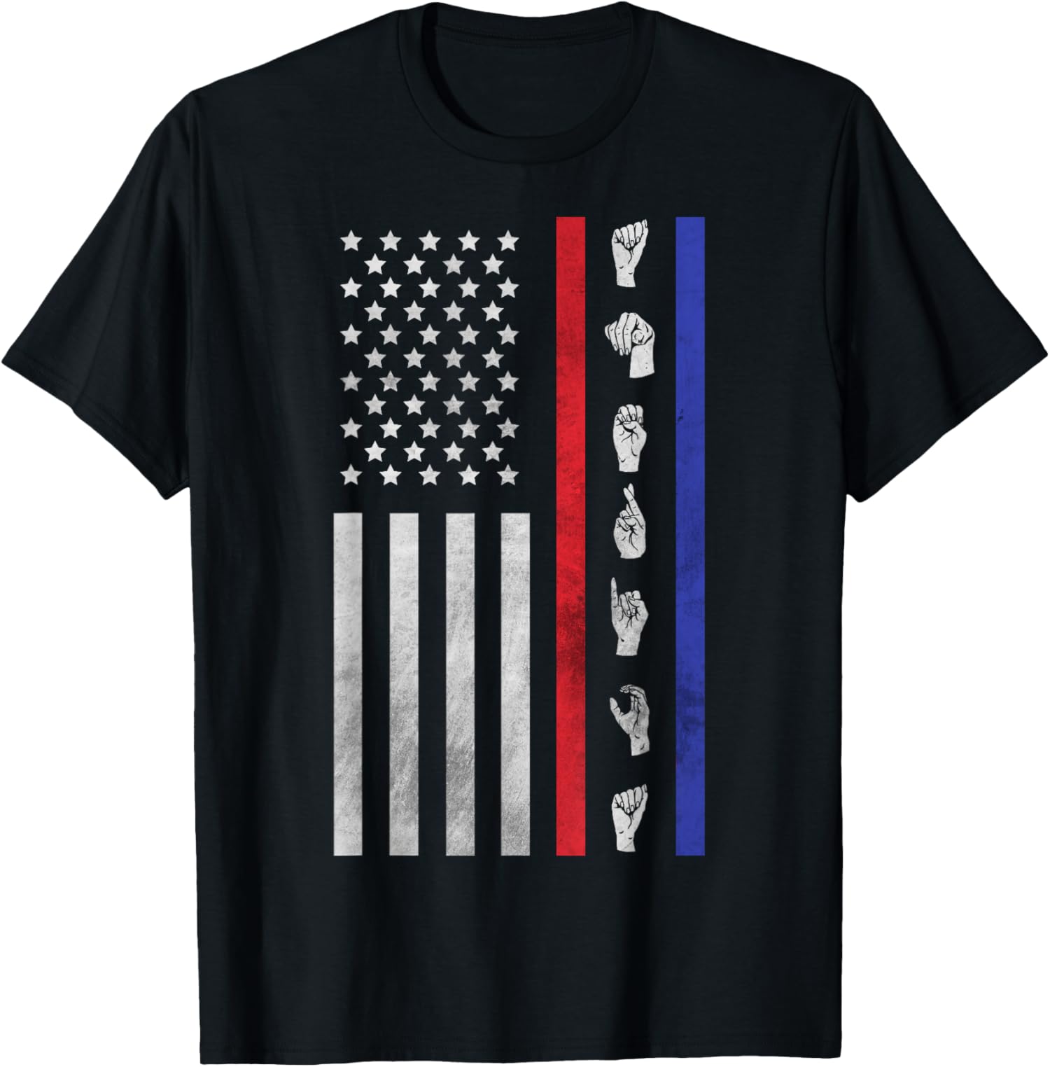 American Flag ASL Shirt American Sign Language America USA TShirt