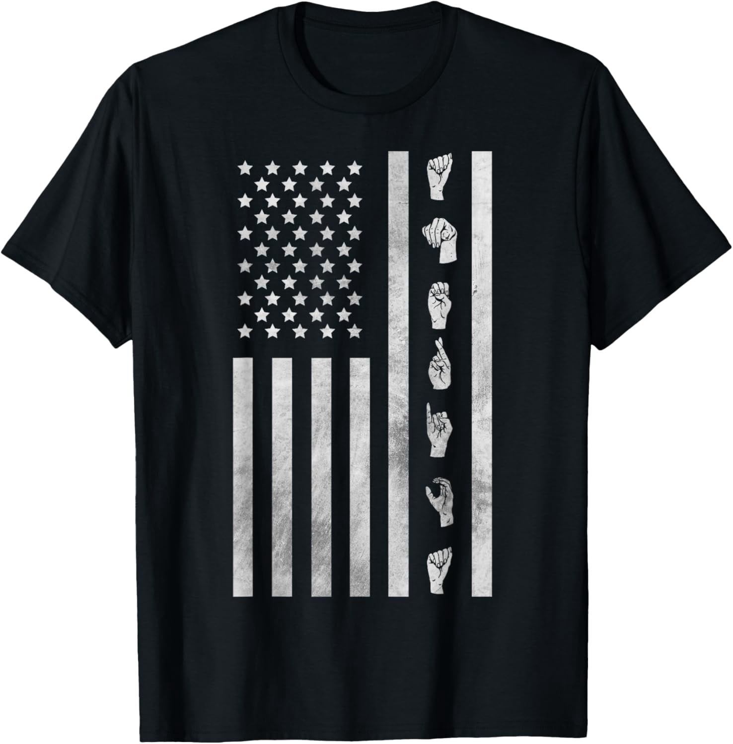American Flag ASL Shirt American Sign Language America USA Women Kids ...