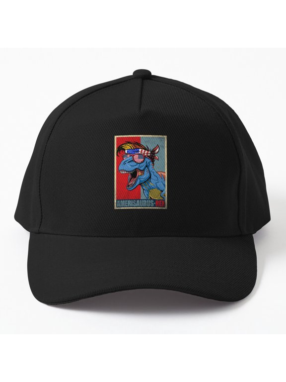 American Flag Amerisaurus Baseball Hat, Fourth of July T-Rex Celebration Cap