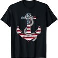 thumbnail image 1 of American Flag Anchor Memorial day Honor Veterans Patriotic T-Shirt, 1 of 5