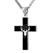 AGGXBIG American Flag And Camouflage Cross Pendant Necklace Christian Religious Jewelry Men's Women's
