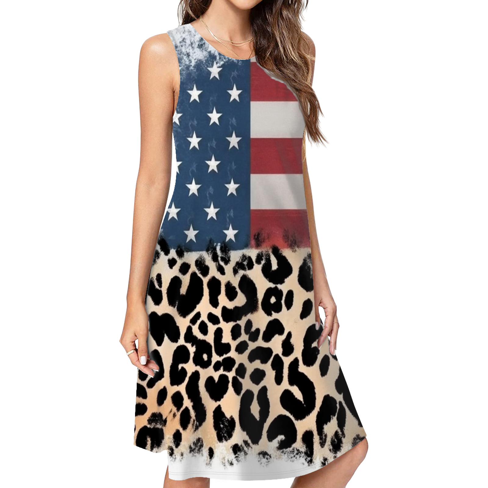 Patriot Usa Print Pattern Dress