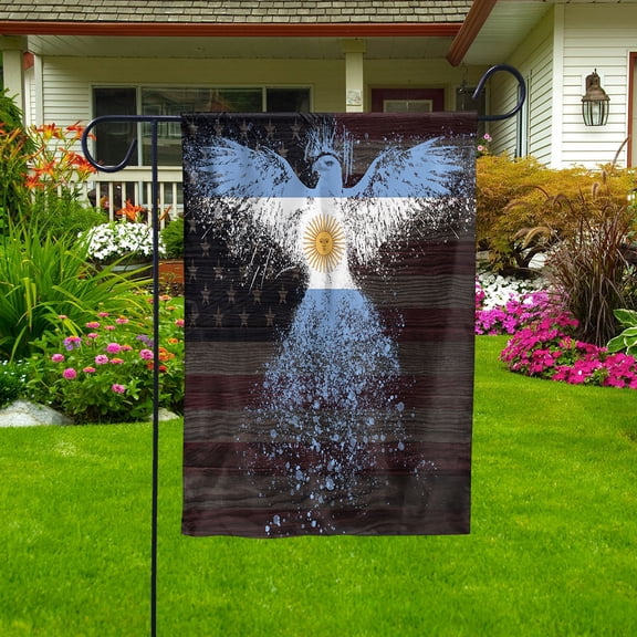 American Flag- Argentine Flag Argentina US Friendship Forever July 4 Decoration Garden Flag (11.5x17.5) Double Sided-USA Flags Premium Polyester-Decorative Indoor Outdoor Flag
