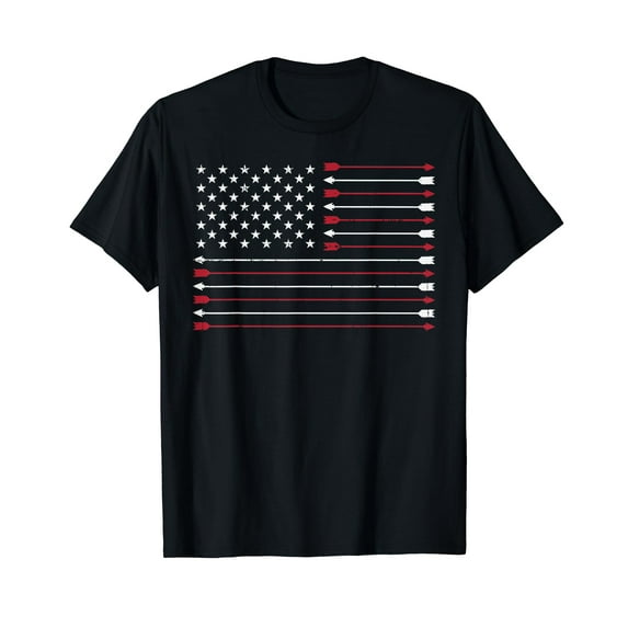 American Flag Arrow Hunting Archery USA Hunter Archer Gift T-Shirt