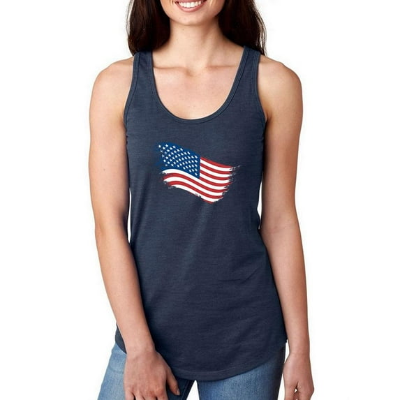 American Flag Art Racerback Tank Women -Image by Shutterstock, Female XX-Large