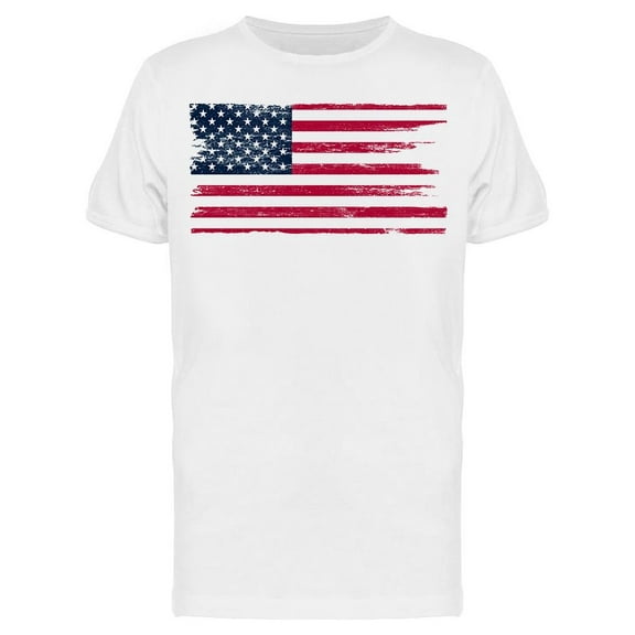 American Flag At Top T-Shirt Men -Image by Shutterstock, Male Medium
