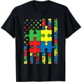 thumbnail image 1 of American Flag Autism Awareness Baby Boys Girls Toddlers T-Shirt, 1 of 4
