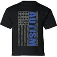 thumbnail image 1 of American Flag Autism Awareness Graphic T-Shirt for Kids Youth Tee for Boys Girls XS S M L XL, 1 of 2