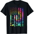 thumbnail image 1 of American Flag Autism Awareness Puzzle Support Tie Dye T-Shirt, 1 of 4