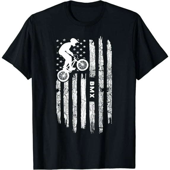 American Flag BMX Clothing - BMX Rider Vintage BMX T-Shirt
