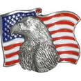 thumbnail image 1 of American Flag Bald Eagle Belt Buckle Patriotic USA Western Buckle, 1 of 1
