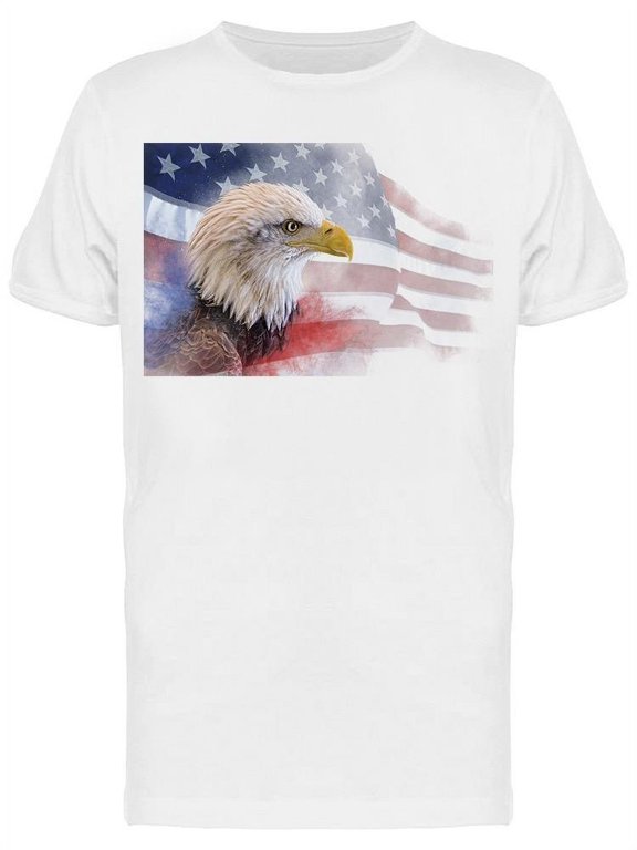 American Flag Bald Eagle Face T-Shirt Men -Image by Shutterstock, Male x-Large