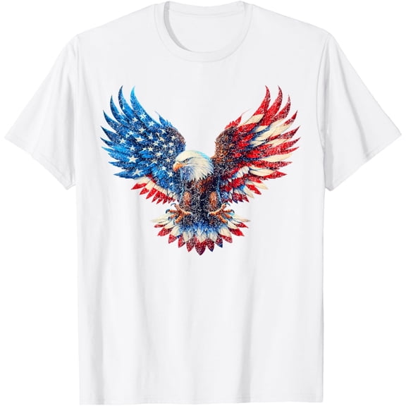American Flag Bald Eagle Patriotic Eagle 4th of July USA T-Shirt