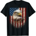 thumbnail image 1 of American Flag Bald Eagle Patriotic Red White Blue T-Shirt Tee, 1 of 4