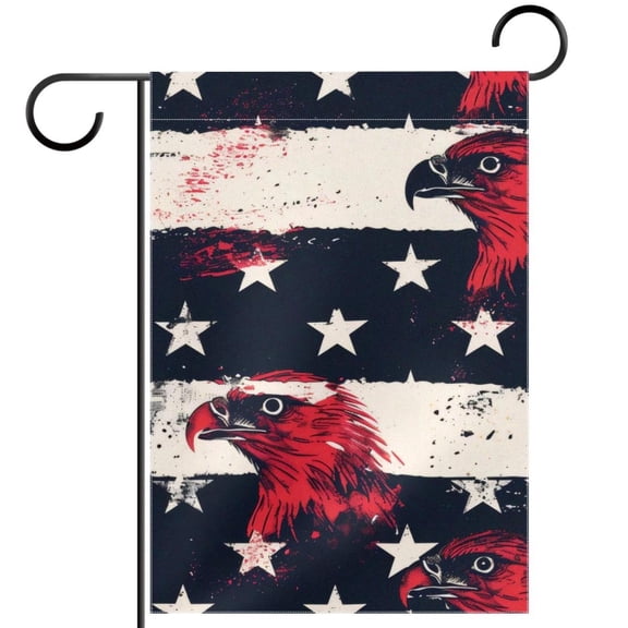 American Flag Bald Eagle Stars and Stripes Pattern Garden Flag Double Sided House Flag for Outdoor Home, Personalized All Year Round Yard Decor 12 x 18 Inch
