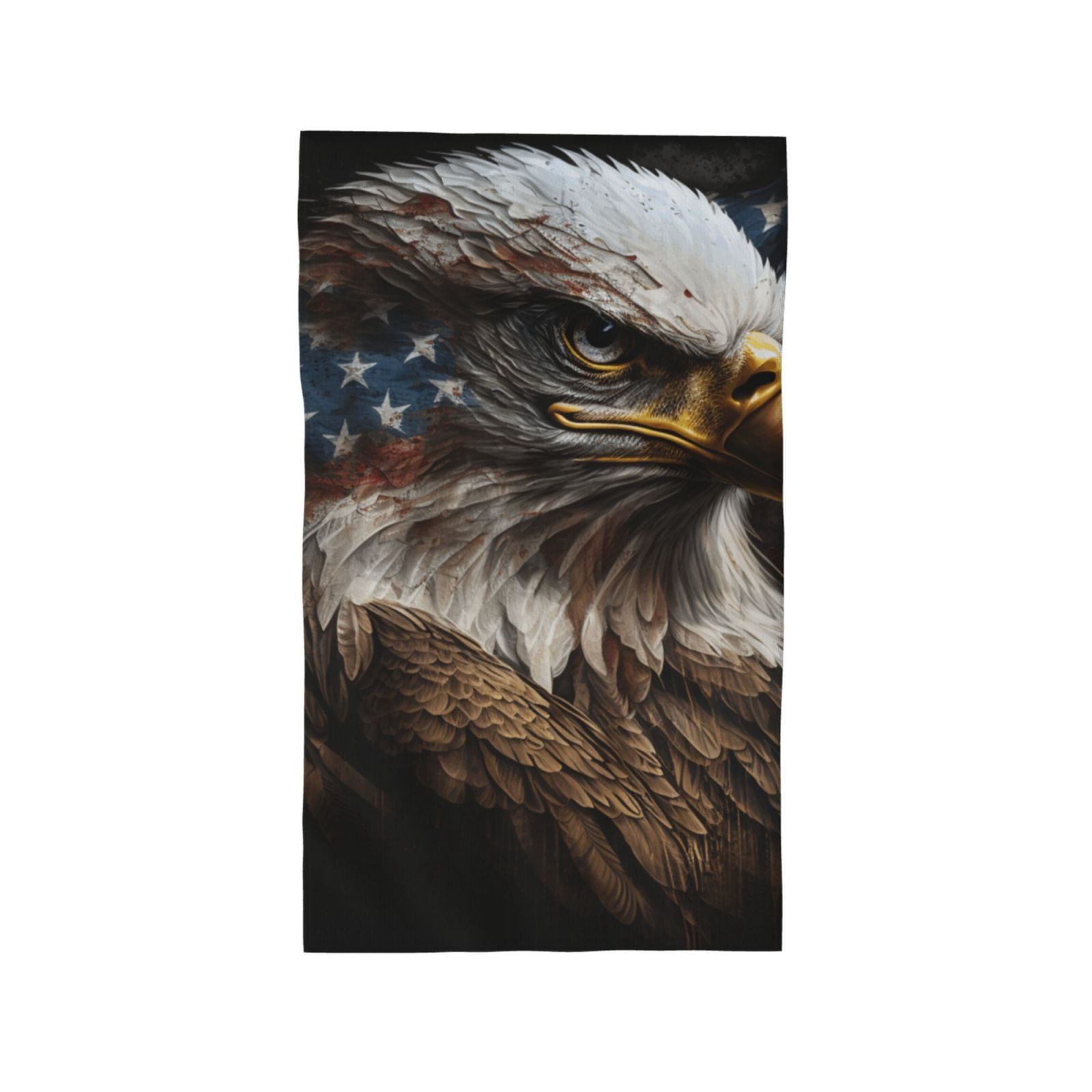 American Flag Bald Eagle USA 27.5" x 16" Ultra Soft Hand Towel, Face Wash Cloth for Bathroom, Gym, Travel, Pool