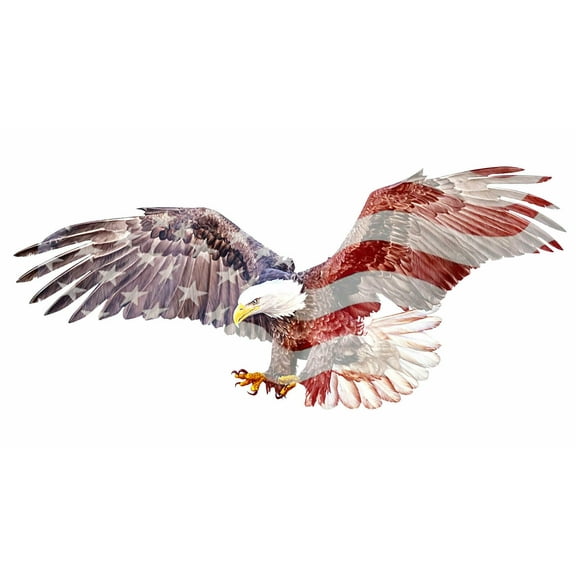 American Flag Bald Eagle USA Decal Sticker Truck Vehicle Window Auto V.2