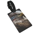 thumbnail image 1 of American Flag Bald Eagle USA Luggage Tags Suitcases ID Baggage Identifier Card Name Tag for Travel Backpacks Gym Bags, 1 of 6