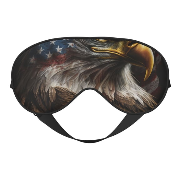 American Flag Bald Eagle USA Soft Faux Silk Sleep Mask, Eye Mask, Reversible Double-Sided for Travel, Shift Work, Meditation