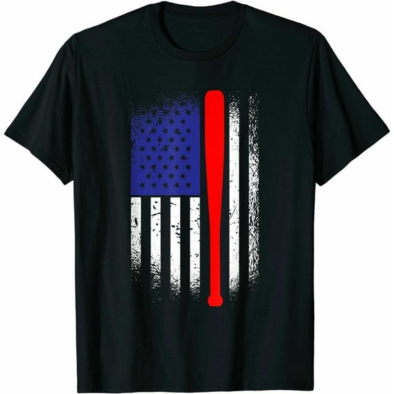 American Flag Baseball 4th Of July Memorial Day T-Shirt