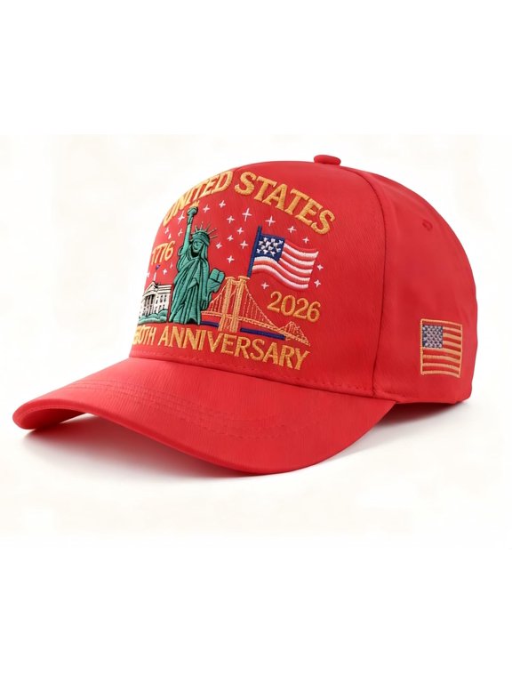American Flag Baseball Cap, United States 250th Anniversary Hat, Adjustable Fit Patriotic USA Denim Trucker Hat for Men Women