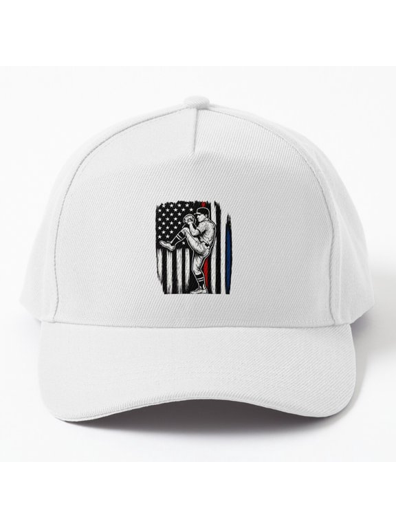 American Flag Baseball Pitcher Baseball Hat, Fourth of July USA Sports Celebration Cap